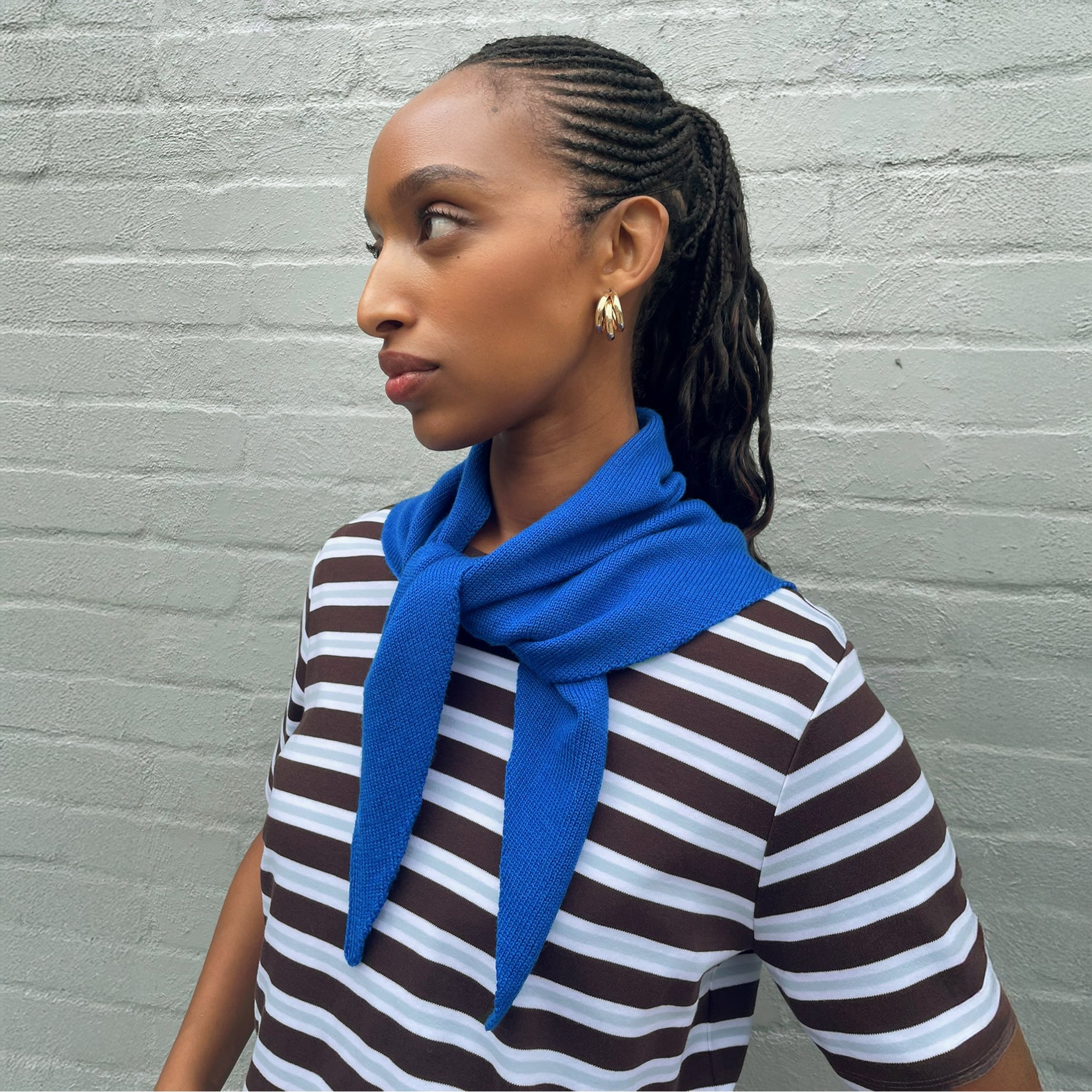 Blue Wool Scarf by Albaray
