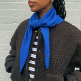 Blue Wool Triangle Scarf