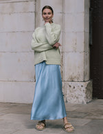 Audrey Maxi Bias Cut Silk Slip Dress in Opal