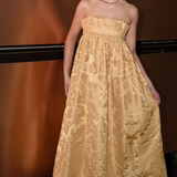 Lyra Gold Jacquard Dress