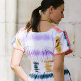 Mexican Crochet Kaftan Dress in Tie Dye