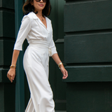 Jumpsuit in ivory soft crepe
