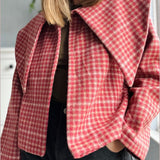 Ford Pointed Collar Jacket in Red Check