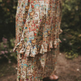 Square Neck Felicity Dress in Tarot Print