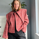 Ford Pointed Collar Jacket in Red Check