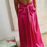 Dilara Fuscia Pink Halter Neck Maxi Dress