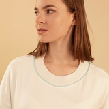 Aiko Organic Cotton T-Shirt with Blue Trim