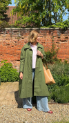 Waxed Cotton Asymmetric Raincoat by Lora Gene