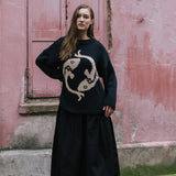 Black Cotton Tina Skirt by Elwin