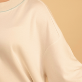Aiko Organic Cotton T-Shirt with Blue Trim