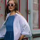 Lela Colourblock Shirt Pastel Green/ Blue Cotton