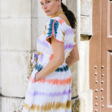 Mexican Crochet Kaftan Dress in Tie Dye