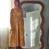 Lyra Gold Jacquard Dress