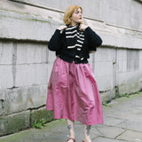 Dark Pink Silk Tina Skirt