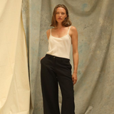 The Silk Wool Frankie Trousers in Black