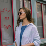 Lela Colourblock Shirt Pastel Green/ Blue Cotton