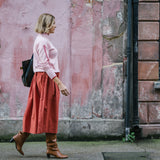 Red Cotton Tina Skirt