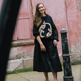 Black Cotton Tina Skirt by Elwin