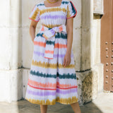 Mexican Crochet Kaftan Dress in Tie Dye