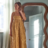 Lyra Gold Jacquard Dress