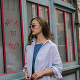 Lela Colourblock Shirt Pastel Green/ Blue Cotton