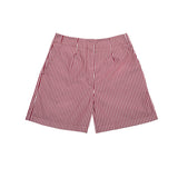 Bessie A-Line Short in Berry Red Stripe Cotton