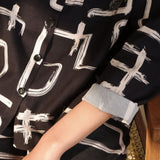 Organic Cotton & Linen Black and White Shirt