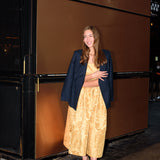 Lyra Gold Jacquard Dress