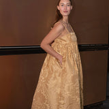 Lyra Gold Jacquard Dress