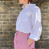 Lela Patch Pocket Shirt White Recycled Cotton