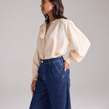 Cove Silk Blouse in Natural by Cape Cove