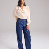 Cove Silk Blouse in Natural by Cape Cove