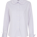 Lilac Shirt With Mini Frill Collar And White Trim