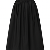 Black Cotton Tina Skirt by Elwin