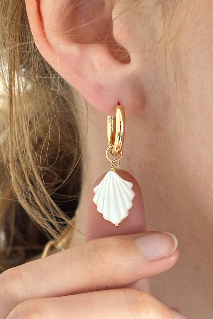 Conch Shell Pearl Earrings by Alison Fern Jewellery