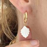 Conch Shell Pearl Earrings by Alison Fern Jewellery