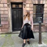 Vegan Leather Midi Skirt