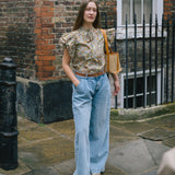 Mia Frill Blouse in Meadow Print