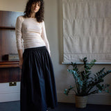 Black Cotton Tina Skirt by Elwin