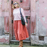 Red Cotton Tina Skirt