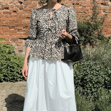 Bethany Tie Front Blouse In Cotton Leopard