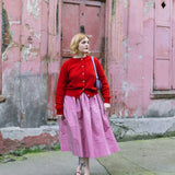 Ada Lambswool Cardigan Berry Red