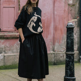 Black Cotton Tina Skirt by Elwin