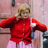 Ada Lambswool Cardigan Berry Red