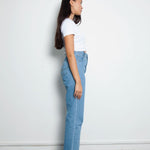 Women's High Waisted Plain Blue Jeans | Sustainable & Recycled | Fanfare