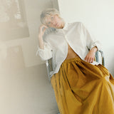 Yellow Ochre Corduroy Tina Skirt