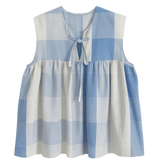 Ellie Sleeveless Blouse in Blue Check