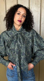 Betsy Bow Blouse Green Print by House of Disgrace