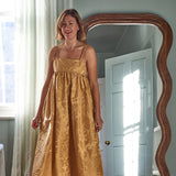 Lyra Gold Jacquard Dress