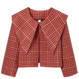 Ford Pointed Collar Jacket in Red Check